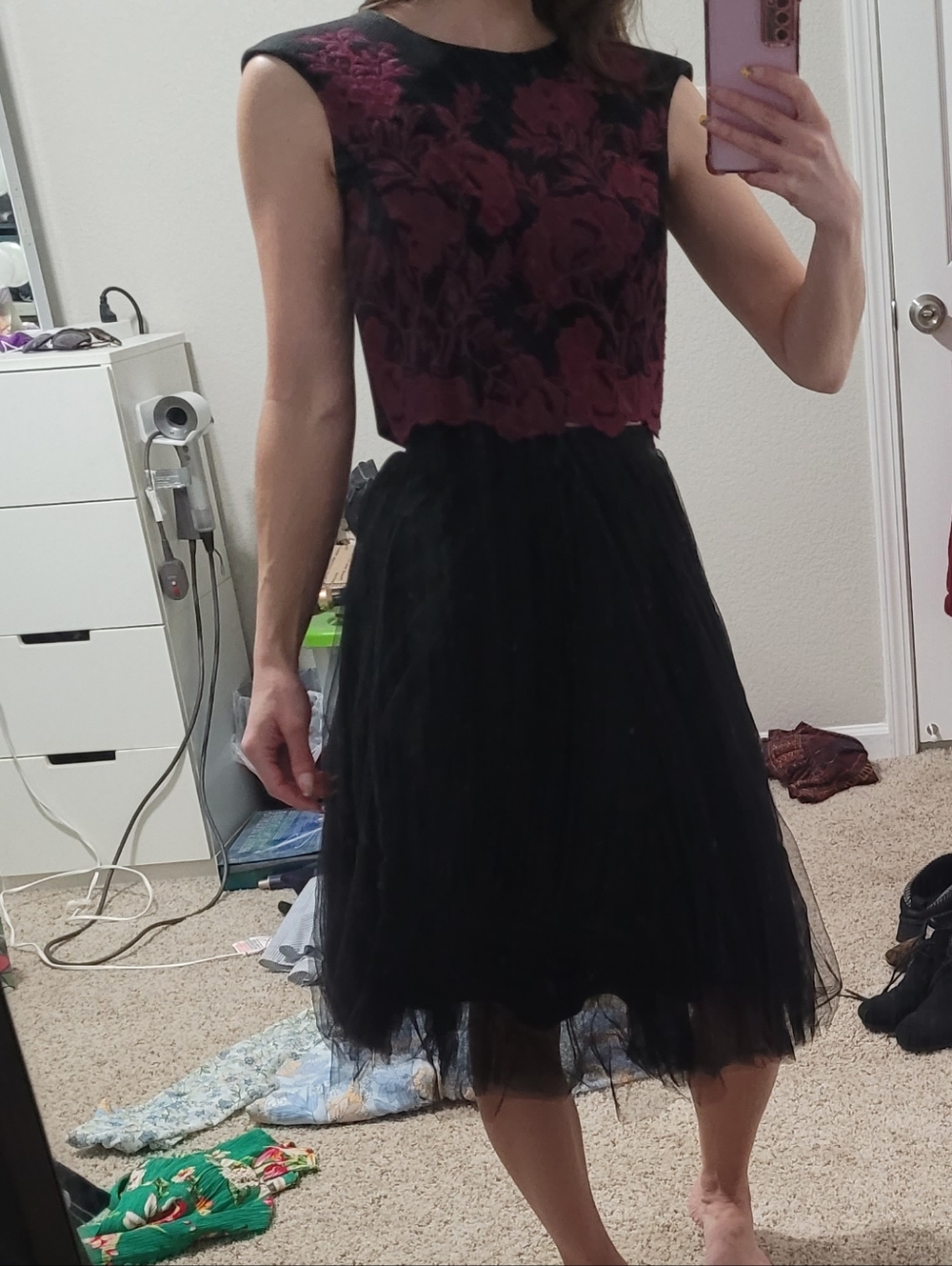Ted Baker Black Satin Formal Crop Bodice